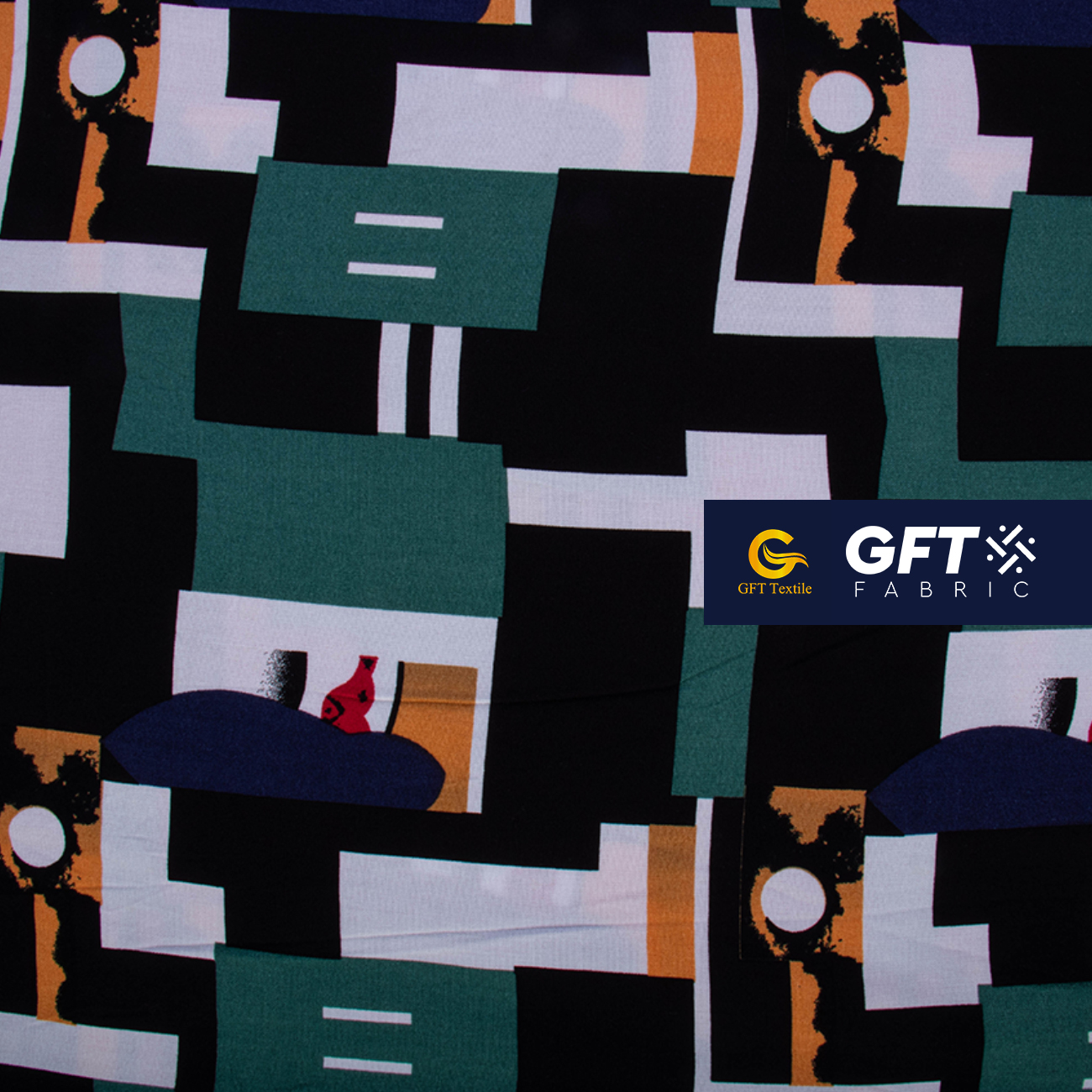 Challis Rayon Senefa Geo Abstract Pattern -Print - Image 4