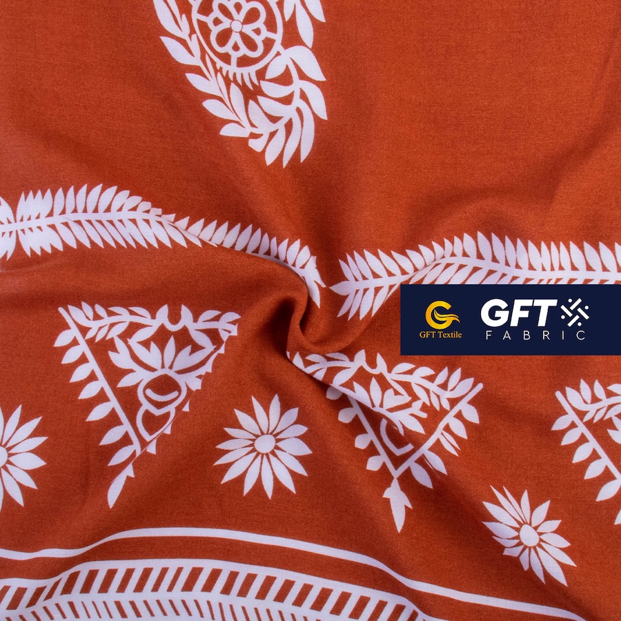 Challis Rayon Senefa Geometric Floral Pattern -Print - Image 9