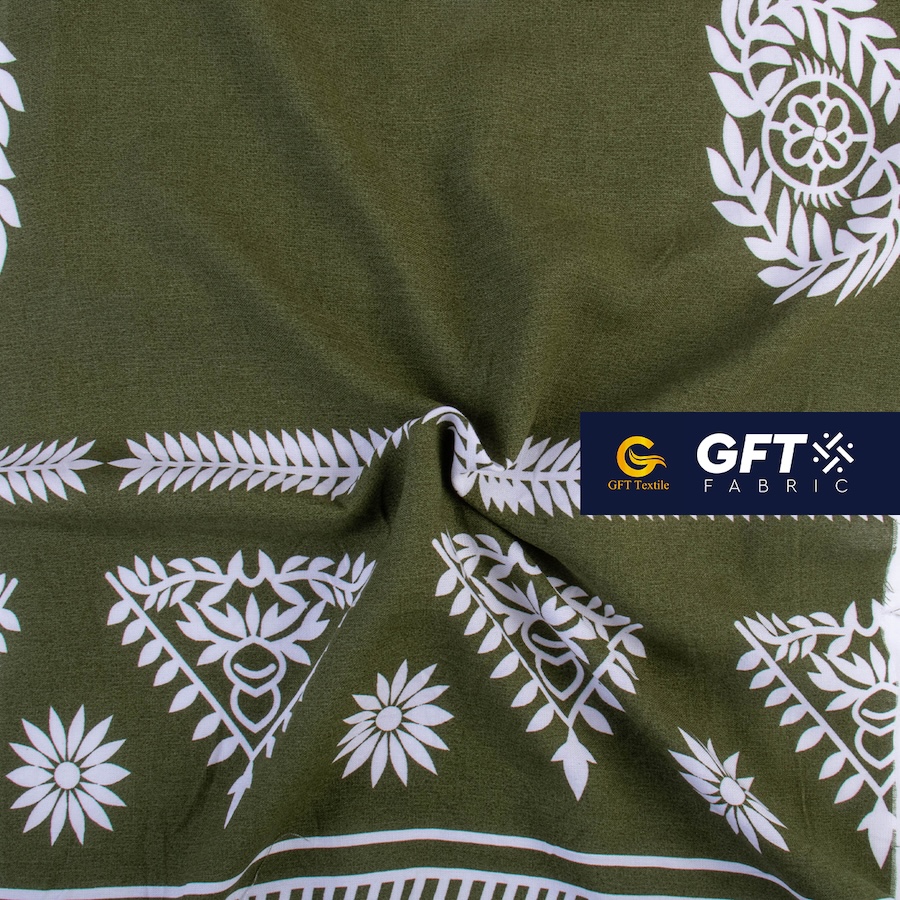 Challis Rayon Senefa Geometric Floral Pattern -Print - Image 8