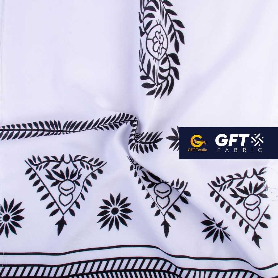 Challis Rayon Senefa Geometric Floral Pattern -Print - Image 6