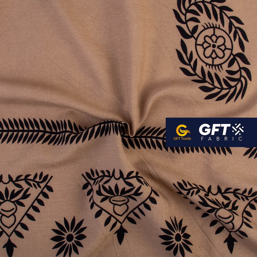 Challis Rayon Senefa Geometric Floral Pattern -Print - Image 5