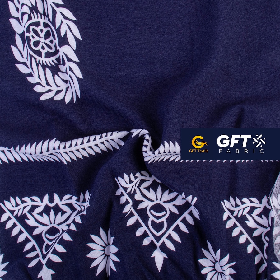 Challis Rayon Senefa Geometric Floral Pattern -Print - Image 4