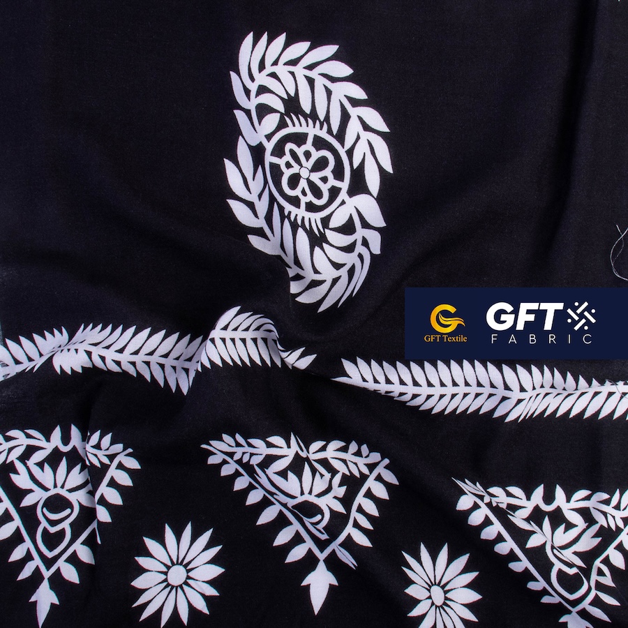 Challis Rayon Senefa Geometric Floral Pattern -Print - Image 2